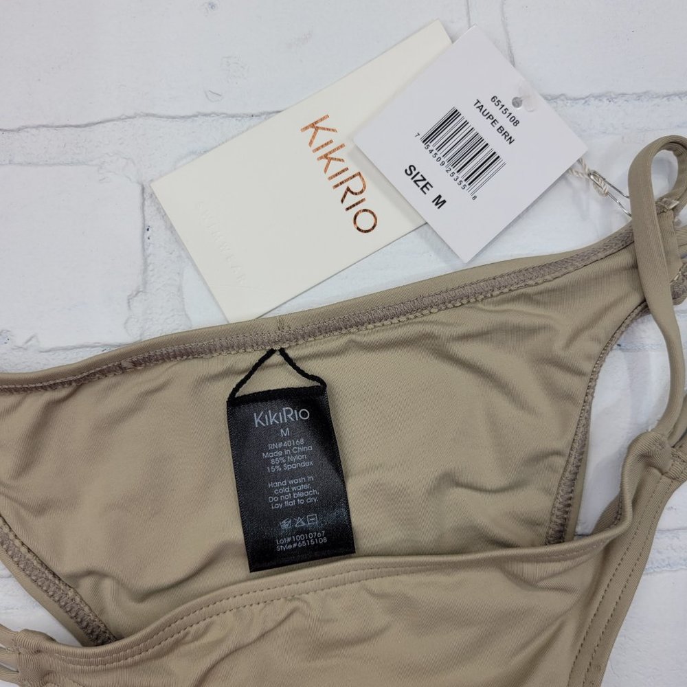NWT Kikirio | ASOS Maia Strappy Bikini Bottom Canopy Taupe Medium - Picture 5 of 7